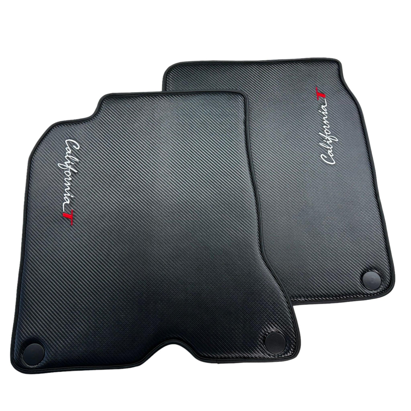 Floor Mats For Ferrari California T (2015-2018) Carbon Fiber Leather - AutoWin