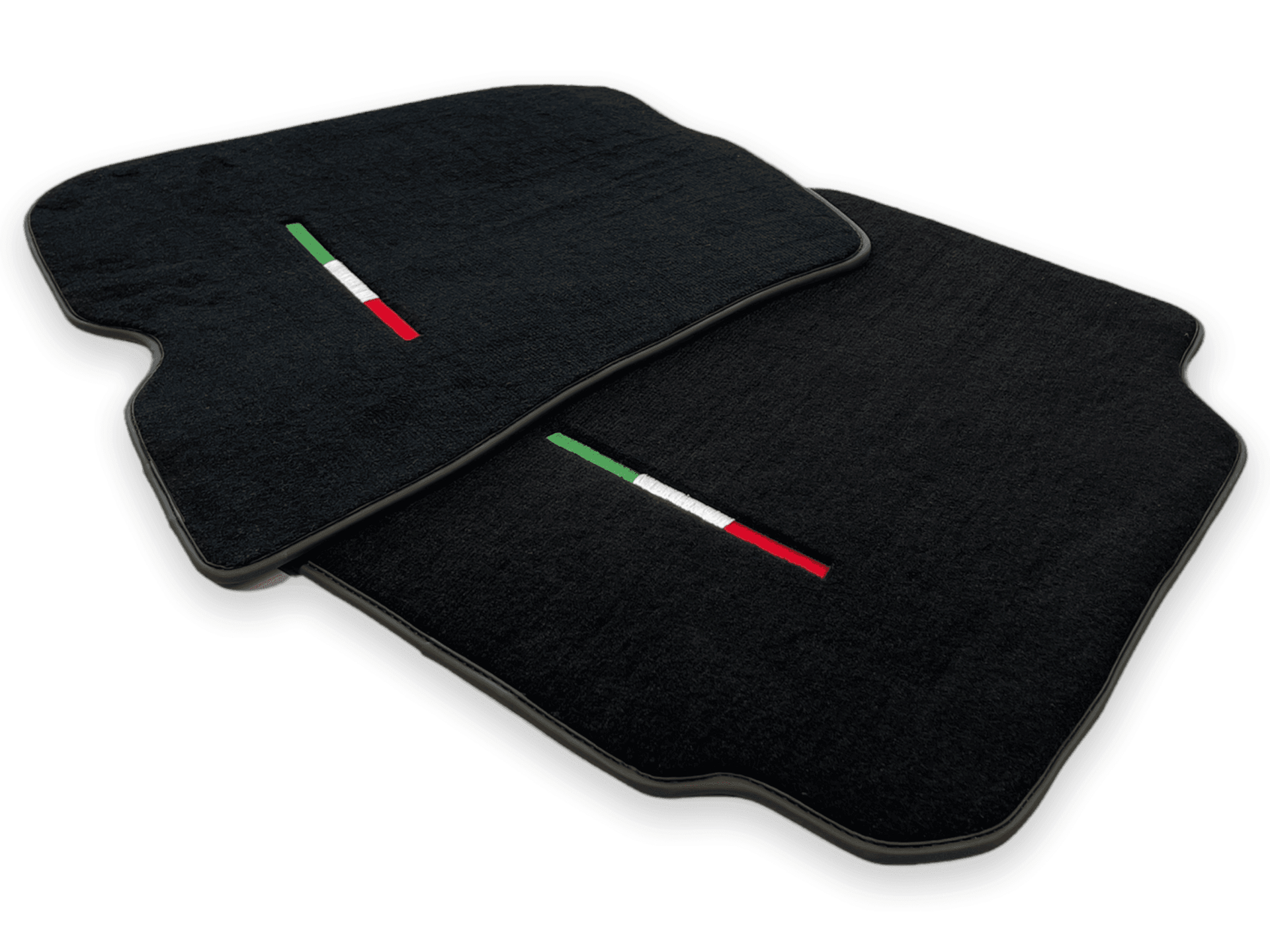 Floor Mats For Ferrari F12 Berlinetta Black Tailored Carpets With Italian Emblem - AutoWin