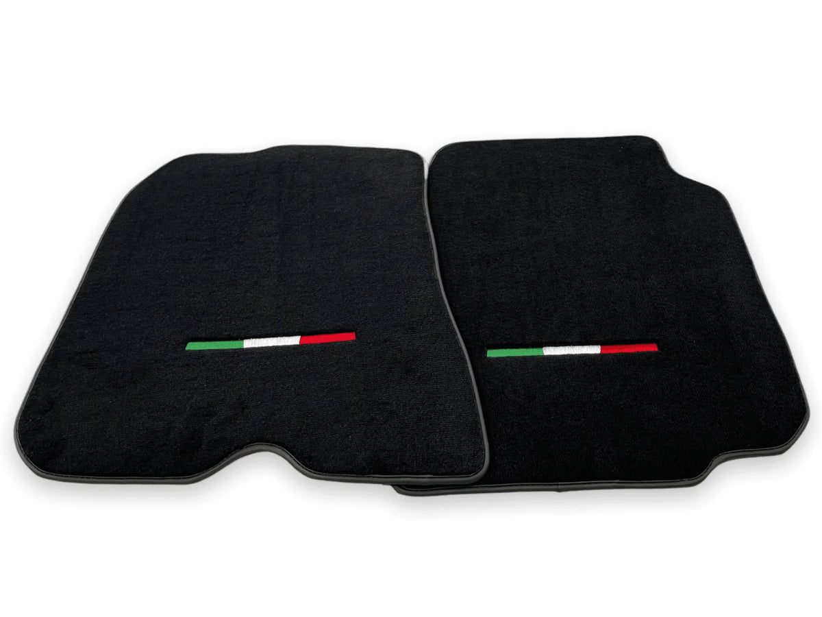 Floor Mats For Ferrari F12 Berlinetta Black Tailored Carpets With Italian Emblem - AutoWin