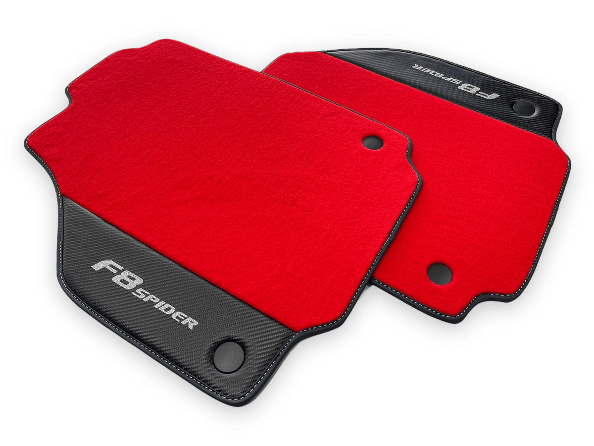 Floor Mats For Ferrari F8 Spider 2019-2022 With Carbon Leather - AutoWin