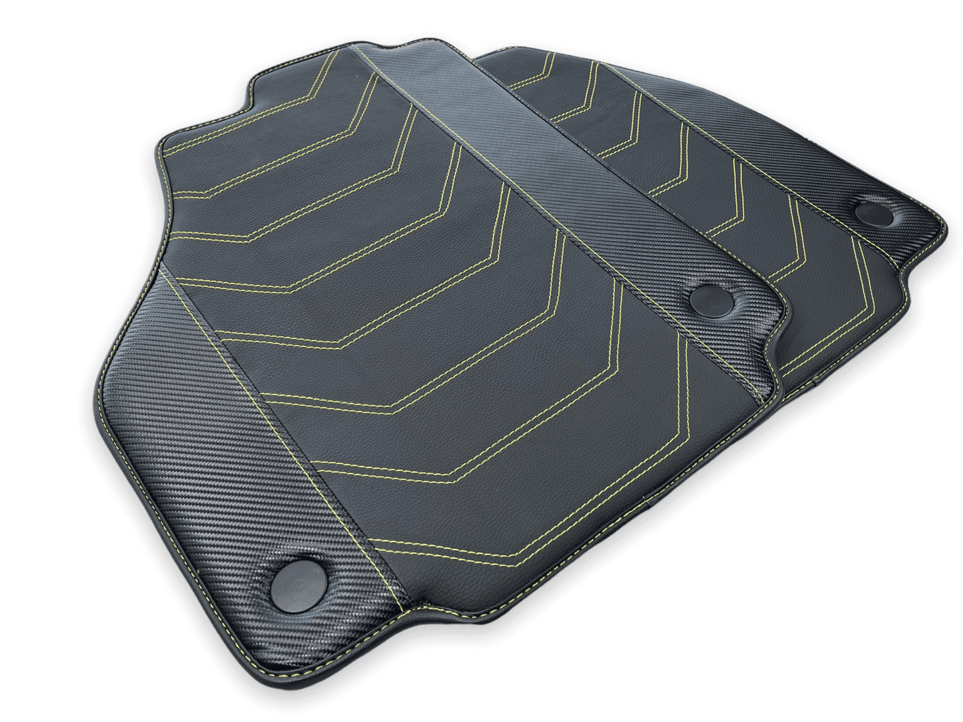 Floor Mats For Ferrari F8 Spider 2019-2022 Yellow Sewing - AutoWin