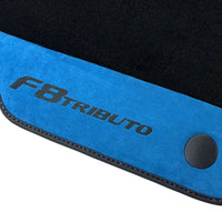 Floor Mats For Ferrari F8 Tributo 2019-2022 With Blue Alcantara Leather - AutoWin