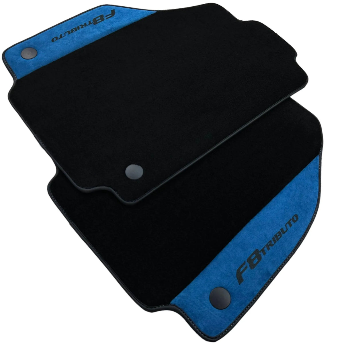 Floor Mats For Ferrari F8 Tributo 2019-2022 With Blue Alcantara Leather - AutoWin