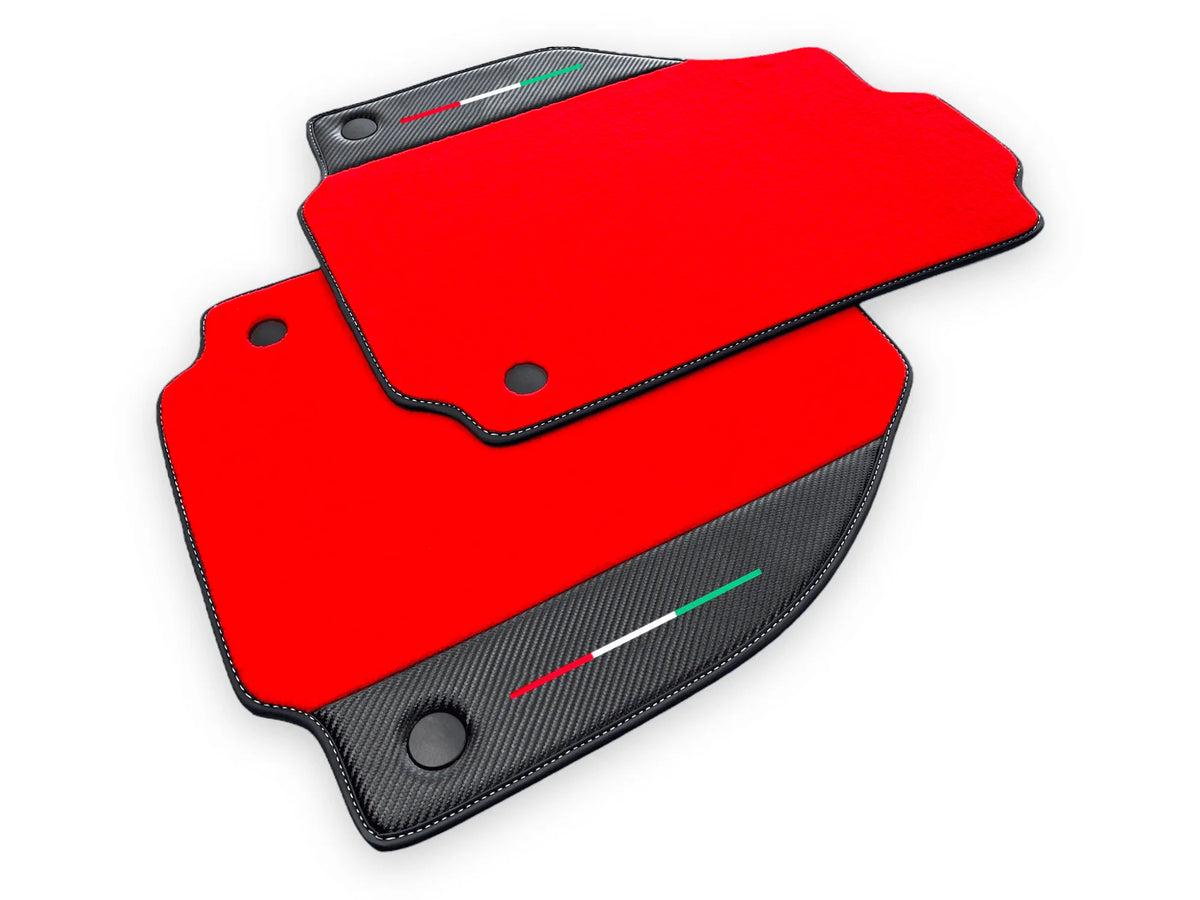 Floor Mats For Ferrari F8 Tributo 2019-2022 With Carbon Leather - AutoWin