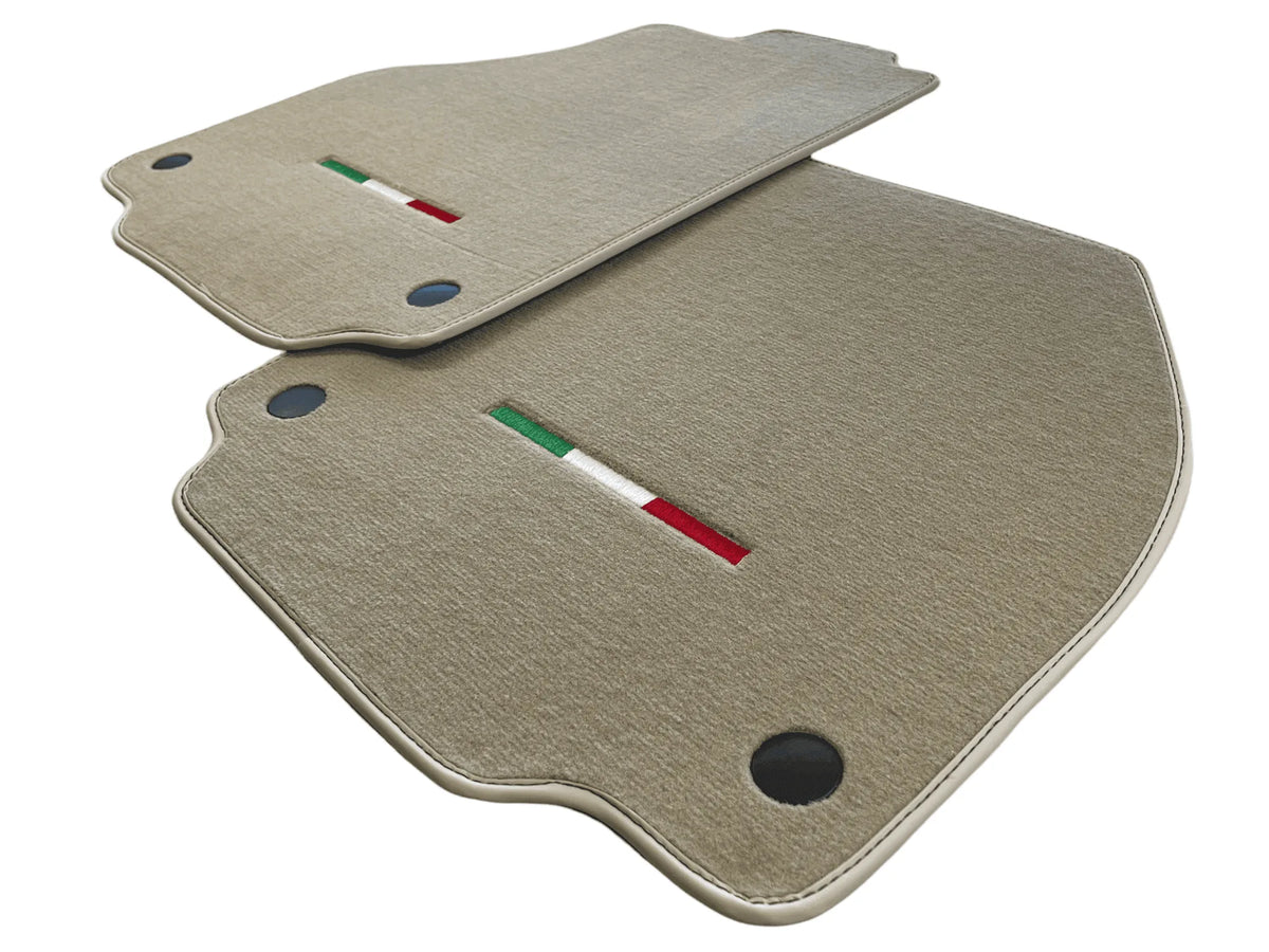 Floor Mats For Ferrari F8 Tributo (2019-2023) Beige Italian Edition - AutoWin