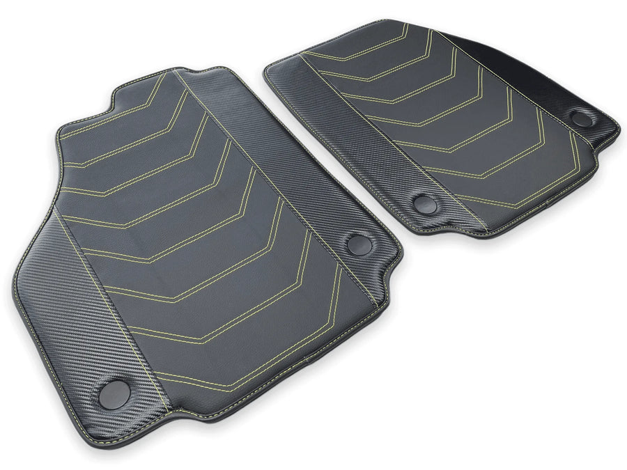 Floor Mats For Ferrari F8 Tributo (2019-2023) Yellow Sewing