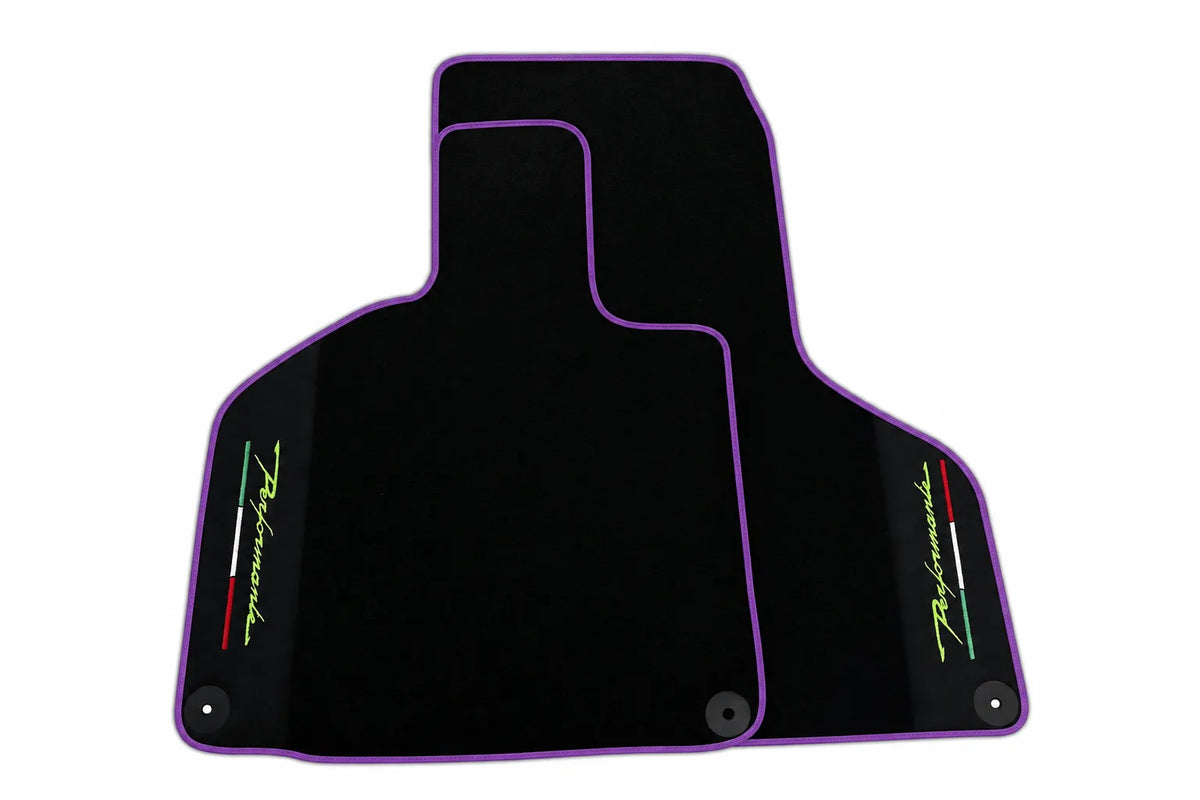 Floor Mats for Lamborghini Huracan Perfomante with Alcantara Leather | Various Trim Colors Purple trim