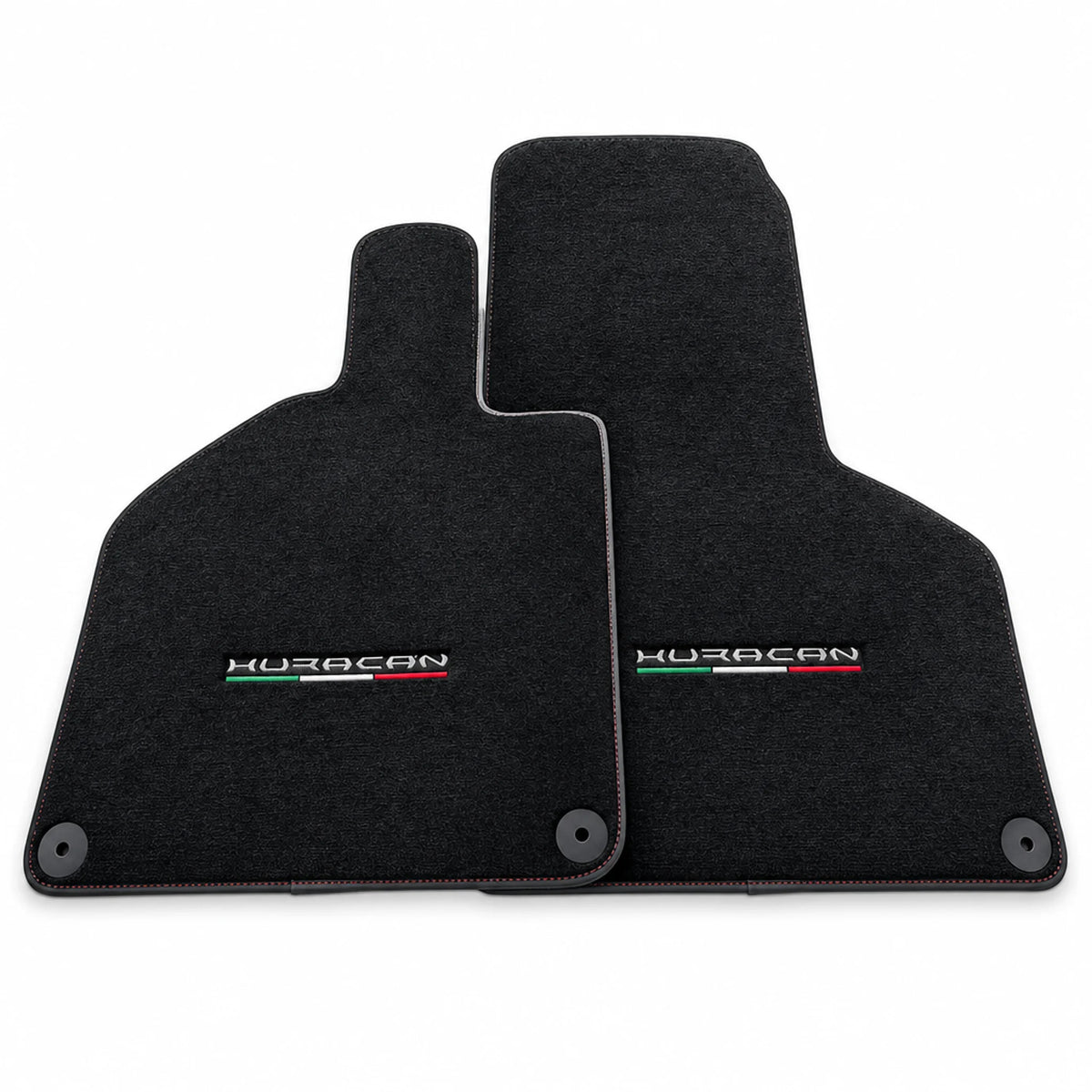 Floor Mats for Lamborghini Huracan With Italian Flag Red Stitch - AutoWin