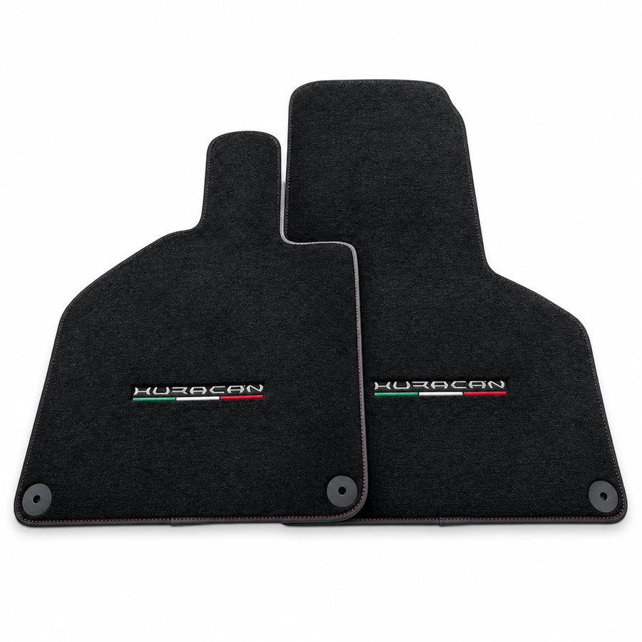Floor Mats for Lamborghini Huracan With Italian Flag Red Stitch - AutoWin