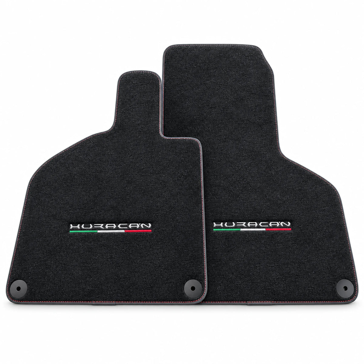 Floor Mats for Lamborghini Huracan With Italian Flag Red Stitch - AutoWin