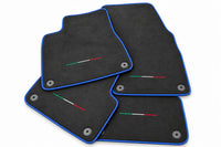 Floor Mats For Lamborghini Urus Alcantara Leather With Yellow Stitching Blue trim