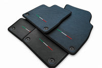 Floor Mats For Lamborghini Urus Carbon Leather Tailored Orange Trim Black trim