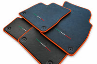 Floor Mats For Lamborghini Urus Carbon Leather Tailored Orange Trim Orange trim