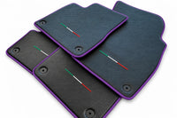 Floor Mats For Lamborghini Urus Carbon Leather Tailored Orange Trim Purple trim