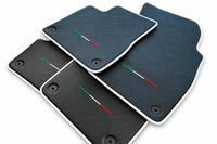 Floor Mats For Lamborghini Urus Carbon Leather Tailored Orange Trim White trim
