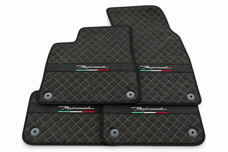 Floor Mats For Lamborghini Urus Performante Alcantara Leather Black trim