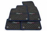 Floor Mats For Lamborghini Urus Performante Alcantara Leather Dark Blue trim