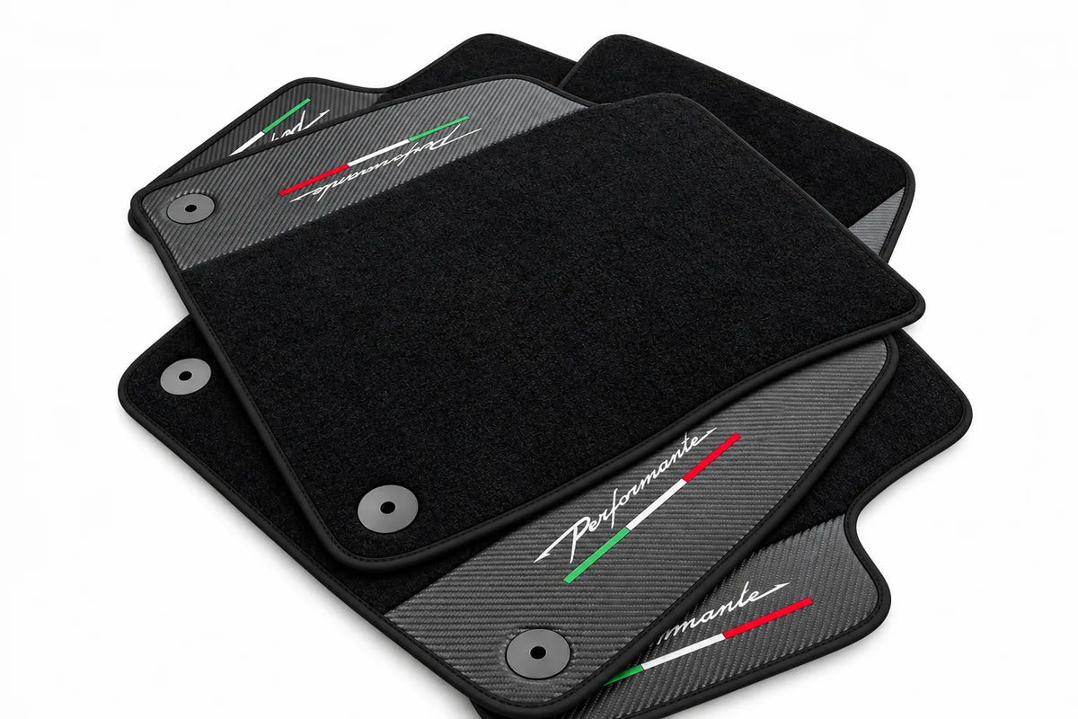 Floor Mats For Lamborghini Urus Performante With Carbon Leather Black trim