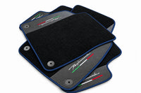 Floor Mats For Lamborghini Urus Performante With Carbon Leather Dark Blue trim