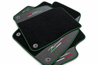 Floor Mats For Lamborghini Urus Performante With Carbon Leather Dark Green trim