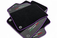 Floor Mats For Lamborghini Urus Performante With Carbon Leather Purple trim