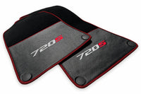 Floor Mats For McLaren 720S Black Tailored Carpets With Carbon Burgundy trim