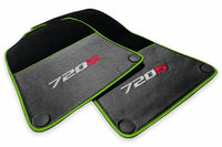 Floor Mats For McLaren 720S Black Tailored Carpets With Carbon Green trim