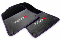 Floor Mats For McLaren 720S Black Tailored Carpets With Carbon Purple trim