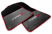 Floor Mats For McLaren 720S Black Tailored Carpets With Carbon Red trim