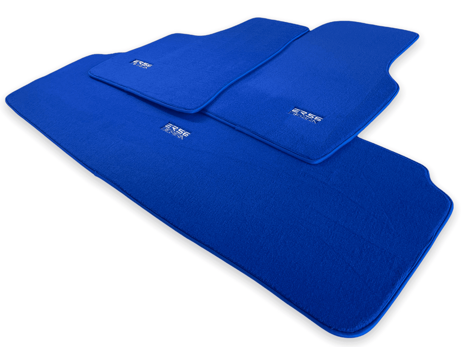Floor Mats For Tesla Model X (7 Seats) Blue Tailored Carpets ER56 Design - AutoWin