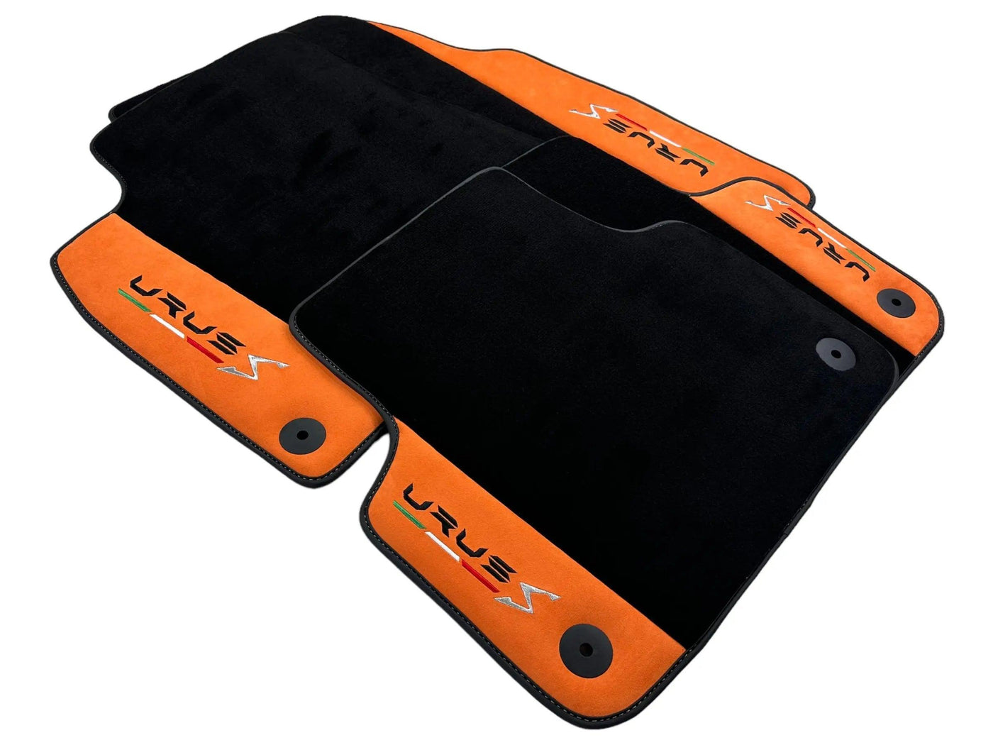 Floor Mats Set with Trunk Mat For Lamborghini Urus S With Orange Alcantara Leather - AutoWin