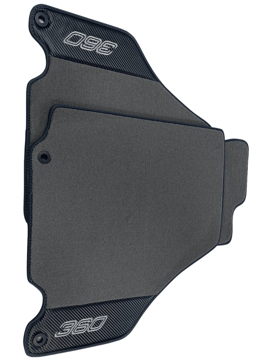 Gray Floor Mats For Ferrari 360 Modena 1999-2005 With Carbon Fiber Leather - AutoWin