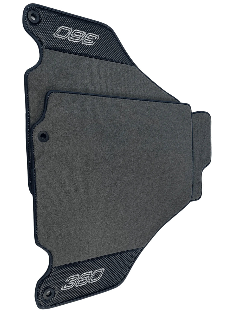 Gray Floor Mats For Ferrari 360 Modena 1999-2005 With Carbon Fiber Leather - AutoWin