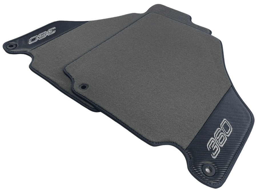 Gray Floor Mats For Ferrari 360 Modena 1999-2005 With Carbon Fiber Leather - AutoWin