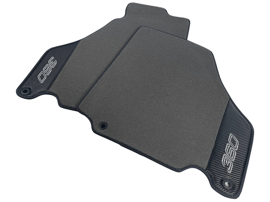 Gray Floor Mats For Ferrari 360 Modena 1999-2005 With Carbon Fiber Leather - AutoWin