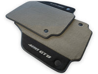 Gray Floor Mats For Ferrari 488 GTB 2015-2022 Carpets With Alcantara Leather - AutoWin