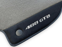 Gray Floor Mats For Ferrari 488 GTB 2015-2022 Carpets With Alcantara Leather - AutoWin