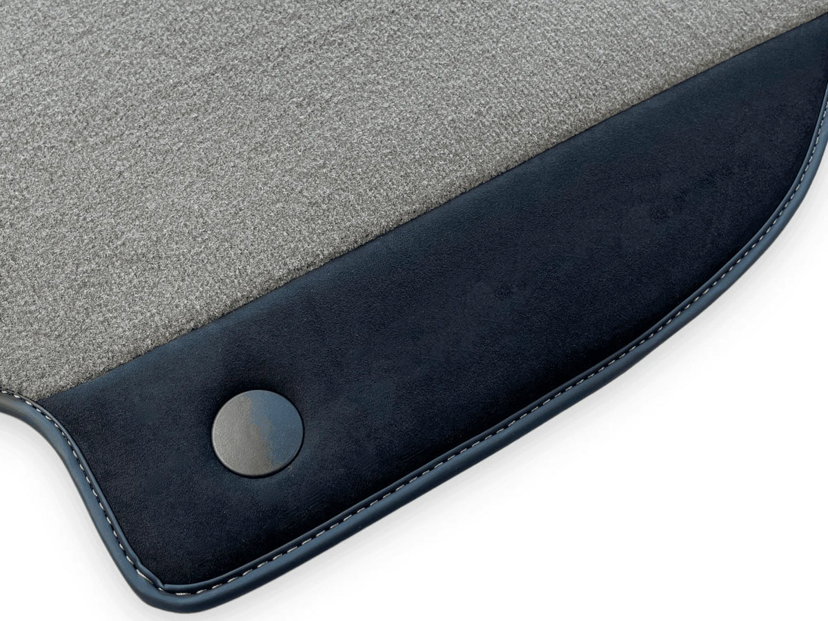 Gray Floor Mats For Ferrari 488 GTB 2015-2022 Carpets With Alcantara Leather