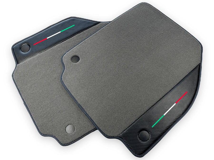 Gray Floor Mats For Ferrari 488 Spider 2015-2022 Carbon Leather - AutoWin