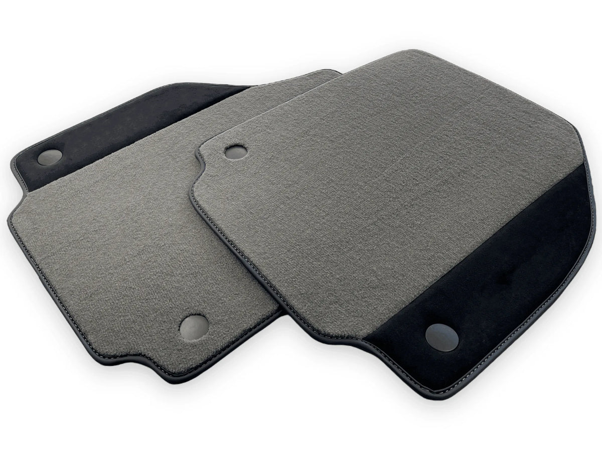 Gray Floor Mats For Ferrari 488 Spider (2016-2022) Carpets With Alcantara Leather - AutoWin