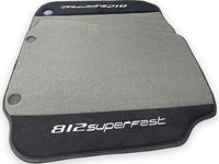 Gray Floor Mats For Ferrari 812 Superfast With Alcantara Leather - AutoWin