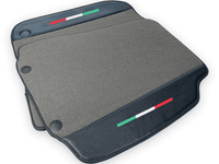 Gray Floor Mats For Ferrari F12 Berlinetta (2012-2022) With Carbon Fiber Leather - AutoWin