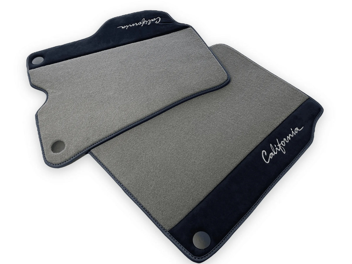 Gray Floor Mats For Ferrari California 2008-2014 With Alcantara - AutoWin