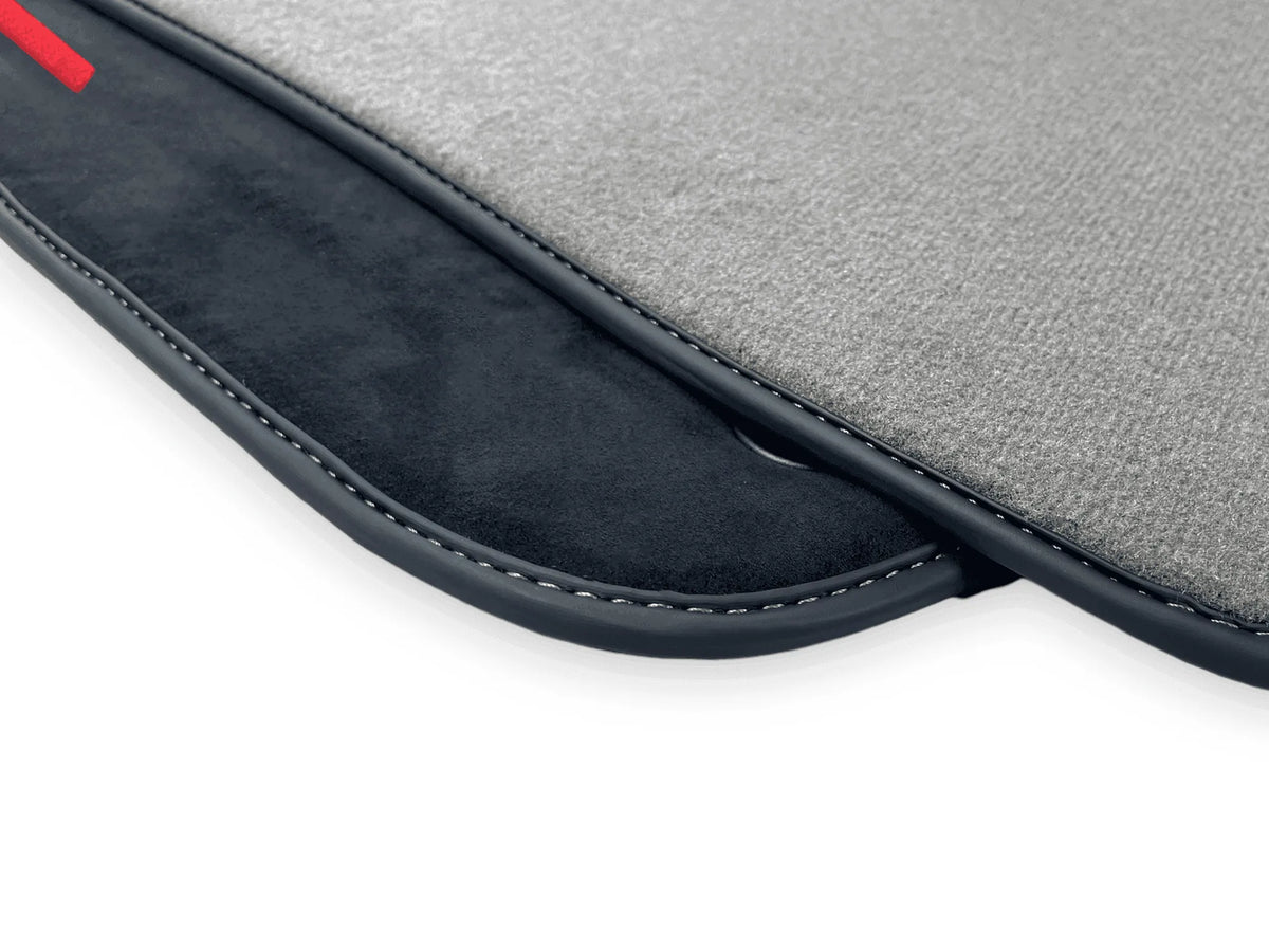 Gray Floor Mats For Ferrari F12 Berlinetta (2012-2022) With Alcantara Leather - AutoWin