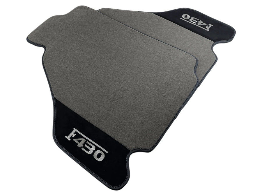 Gray Floor Mats For Ferrari F430 2004-2009 With Alcantara Leather - AutoWin