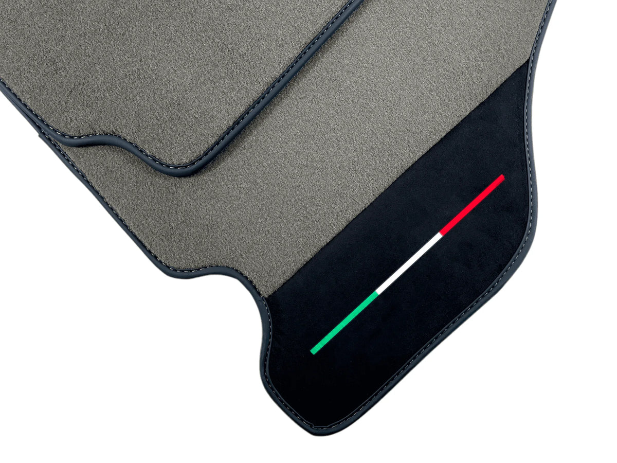 Gray Floor Mats For Ferrari F430 2004-2009 With Alcantara Leather - AutoWin