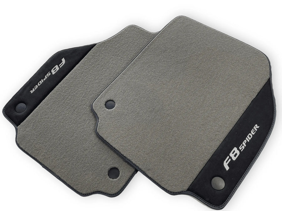 Gray Floor Mats For Ferrari F8 Spider 2019-2022 With Alcantara Leather - AutoWin