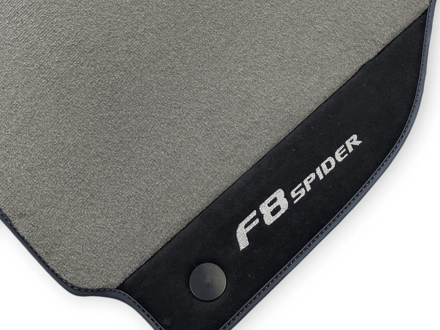 Gray Floor Mats For Ferrari F8 Spider 2019-2022 With Alcantara Leather - AutoWin