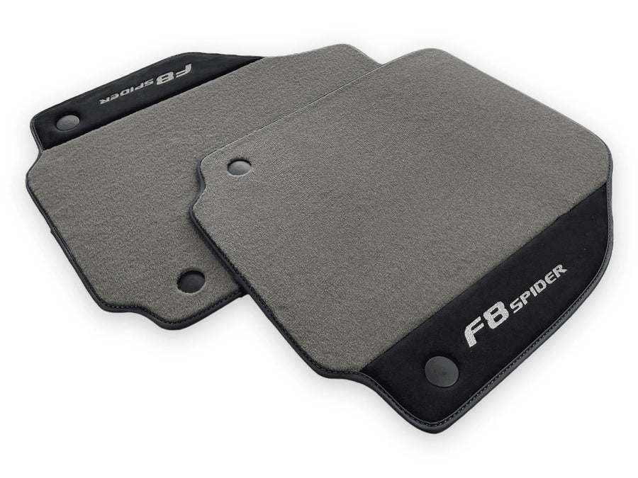 Gray Floor Mats For Ferrari F8 Spider 2019-2022 With Alcantara Leather - AutoWin
