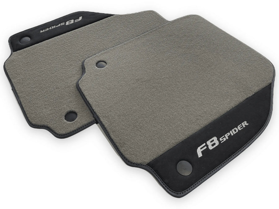 Gray Floor Mats For Ferrari F8 Spider 2019-2022 With Alcantara Leather - AutoWin